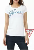 tee shirt mujer guess short sleeve genereux cotton 2013 france sm est-1981 white